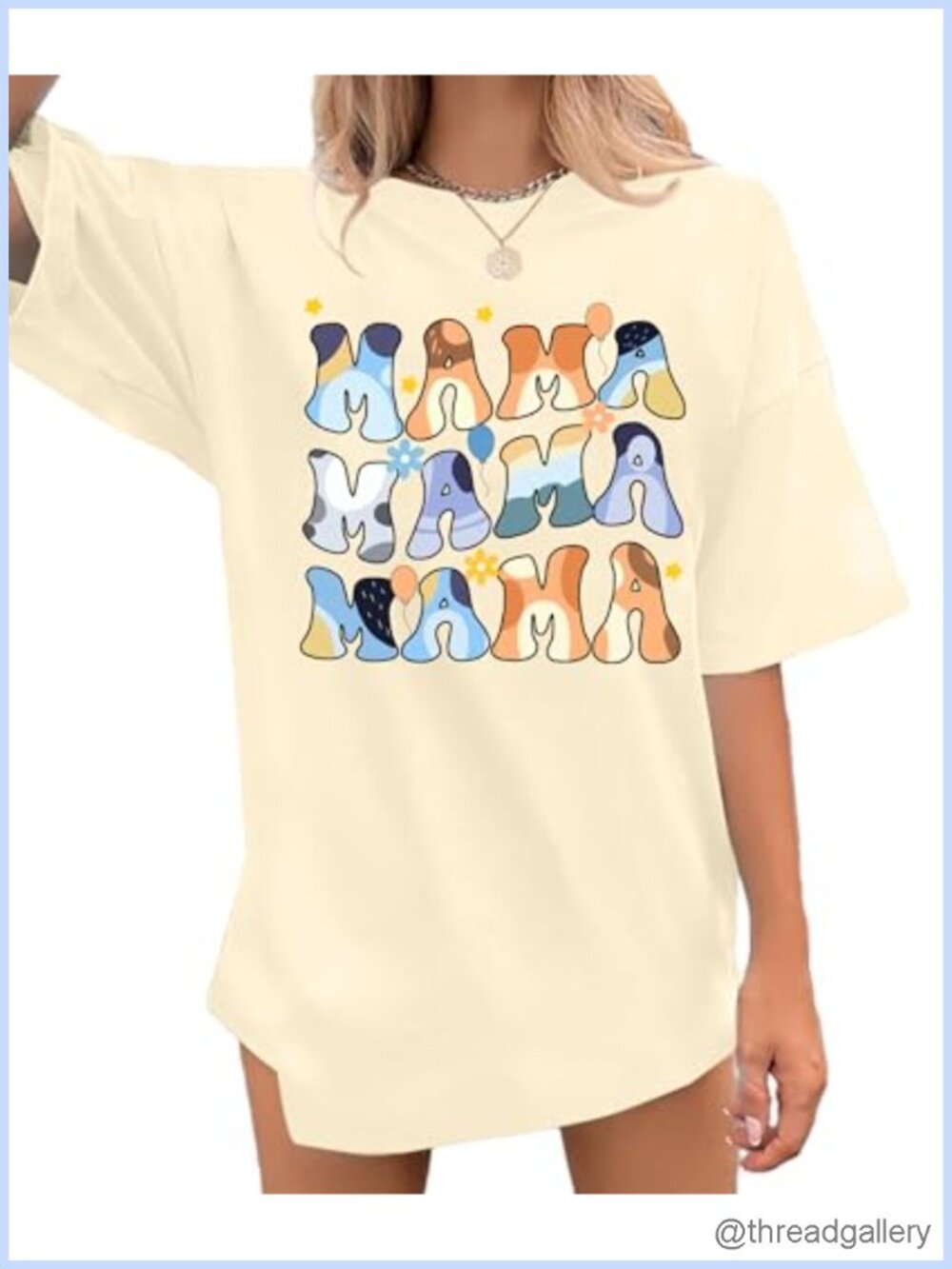 Oversized Mama Graphic T-Shirt Short Sleeve Crew Neck Tee
